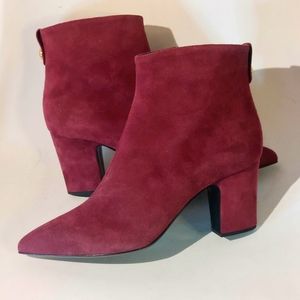 Giuseppe Zanotti burgundy suede mid-heel ankle boots, EU41